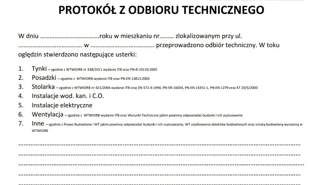 Odbiór mieszkania od dewelopera: lista kontrolna i prawa nabywcy