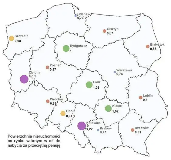 Mapa cen mieszkań w Polsce miasta