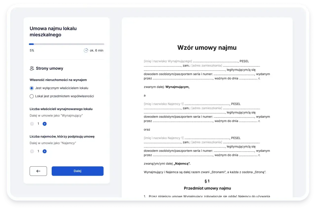 wzór podania o wynajem mieszkania elementy