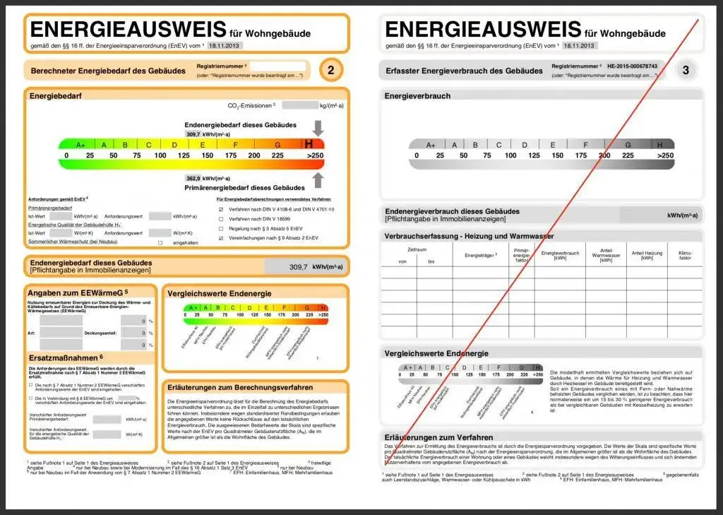 Przykładowy Energieausweis Niemcy
