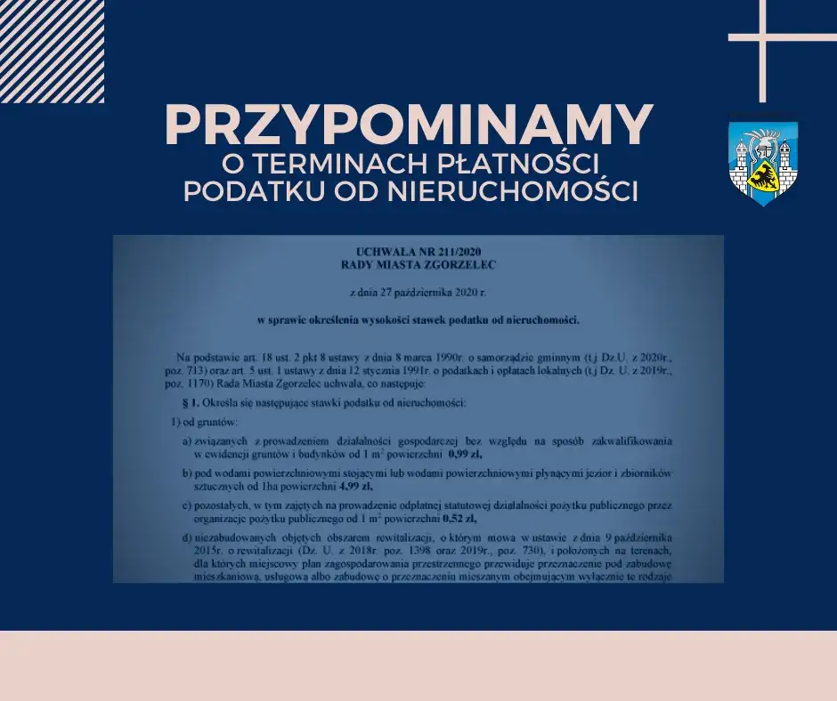 Terminy płatności podatek od nieruchomości
