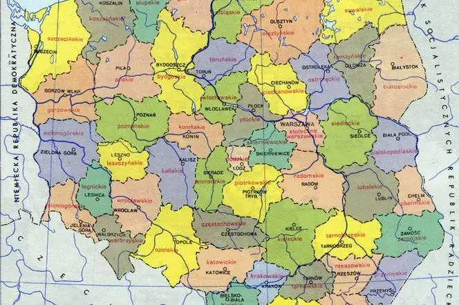 Mapa Polski z zaznaczonymi miastami inwestycyjnymi